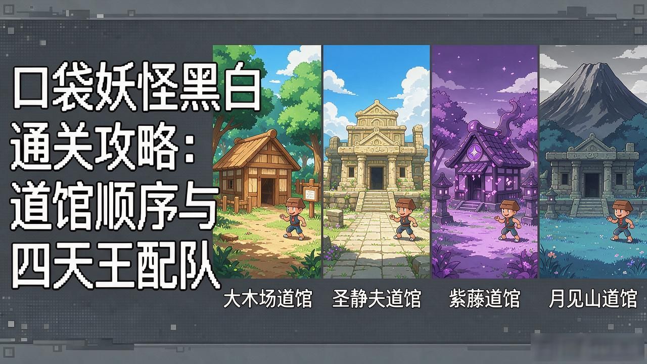 口袋妖怪黑白通关攻略：道馆顺序与四天王配队