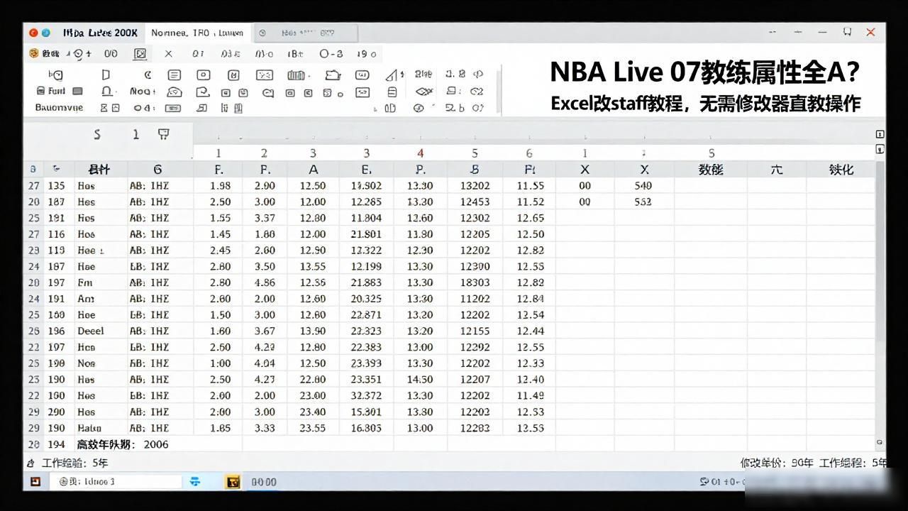 NBA Live 07教练属性全A？Excel改staff教程，无需修改器直教操作